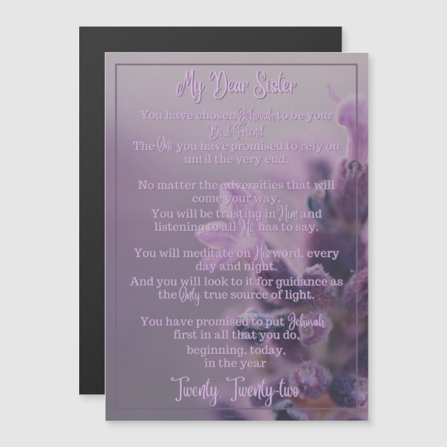 Baptism Poem | Magnetic Card | JW (Front/Back)