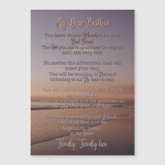 Baptism Poem | Magnetic Card | JW | Sunset