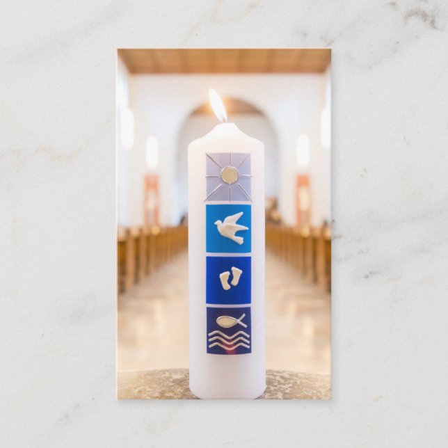 Baptism Prayer | Baptism Candle Business Card (Front)