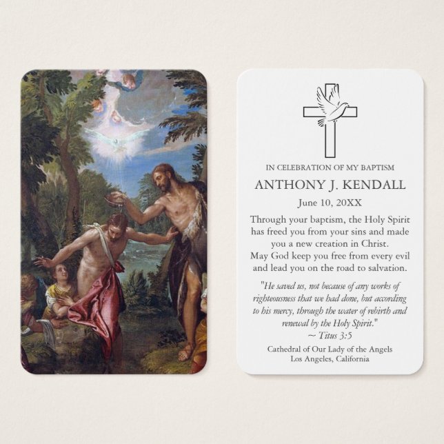 Baptism Prayer | Baptism of Christ (Front & Back)