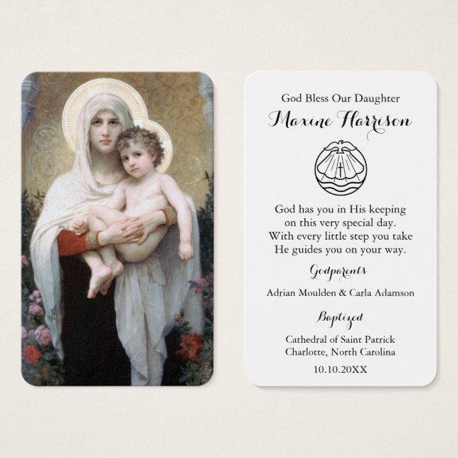 Baptism Prayer | Madonna of the Roses (Front & Back)