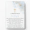 Baptism Prayer Sign Blue Gold Cross Boys