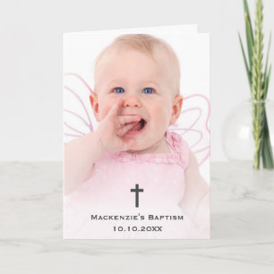 Baptism Religious Christening Communion Christian Thank You Card