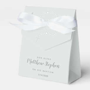 Baptism Rosary on Powdered Blue Favour Box