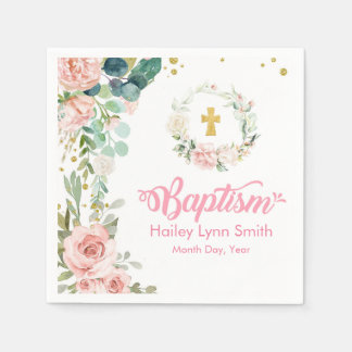 Baptism Rose Napkins