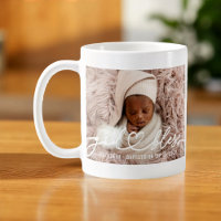 Baptism Simple Elegant Modern Heart Baby Photo