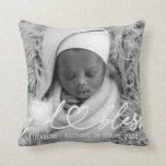 Baptism Simple Elegant Modern Heart Baby Photo Cushion<br><div class="desc">This simple and modern design is composed of serif typography and add a custom photo,  add baby's name and month and year of baptism</div>