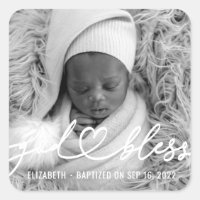 Baptism Simple Elegant Modern Heart Baby Photo