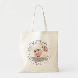 Baptism Simple Welcome to Christianity Photo Tote Bag