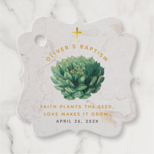 Baptism Succulent Elegant Faith Plants the Seed F Favour Tags