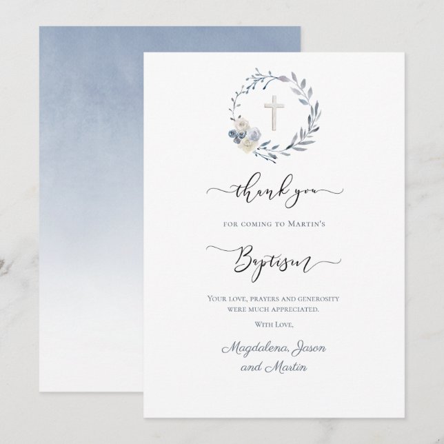 Baptism thank you Card (Front/Back)