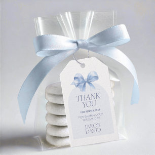 Baptism Thank You Favor Tag – Blue Bow Design