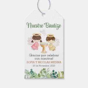 Baptism Thank You Tags. Gift Tags Spanish Girl Boy
