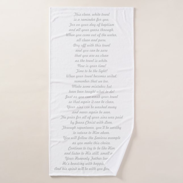 Baptism Towel (Bath Towel)