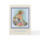 BAPTISM Virgin Mary Baby Roses Blessing