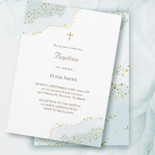 Baptism watercolor design invitation