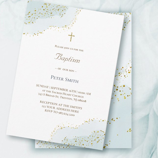 Baptism watercolor design invitation (Creator Uploaded)