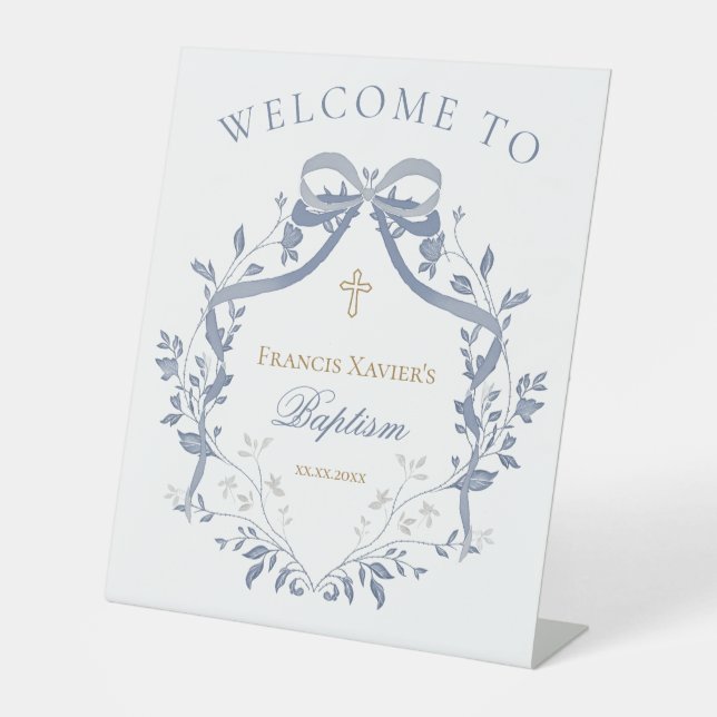 baptism welcome pedestal sign (Front)
