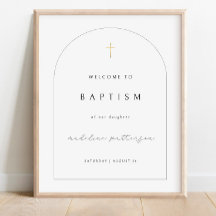 Baptism Welcome Sign Template, Minimalist Baptism
