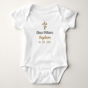 Baptism with Cross and Dove Keepsake Baby Bodysuit