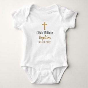 Baptism with Cross Keepsake Baby Bodysuit
