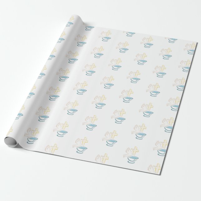 Baptism Wrapping Paper (Unrolled)