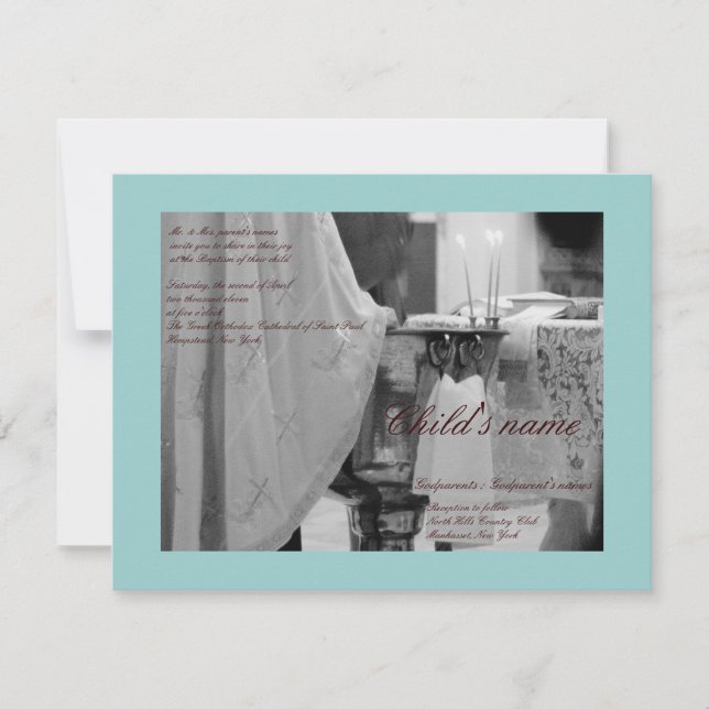 Baptismal Blue Invitation (Front)