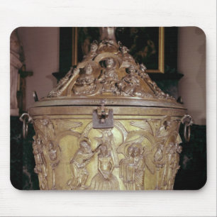Baptismal font showing mouse mat