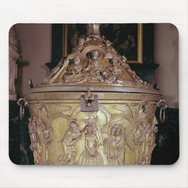 Baptismal font showing mouse mat (Front)