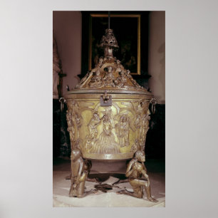 Baptismal font showing poster