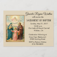 Baptismal Holy Family Jesus Mary Joseph Invitation