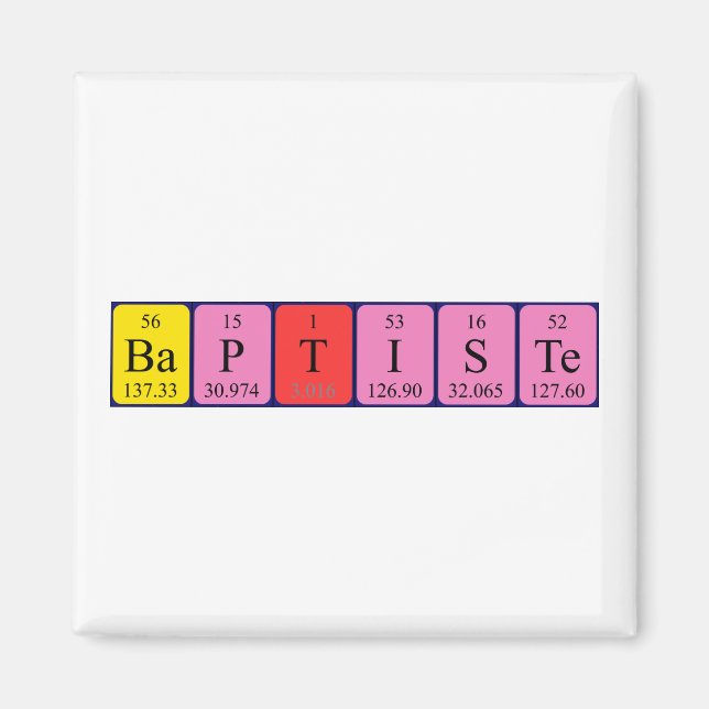 Baptiste periodic table name magnet (Front)