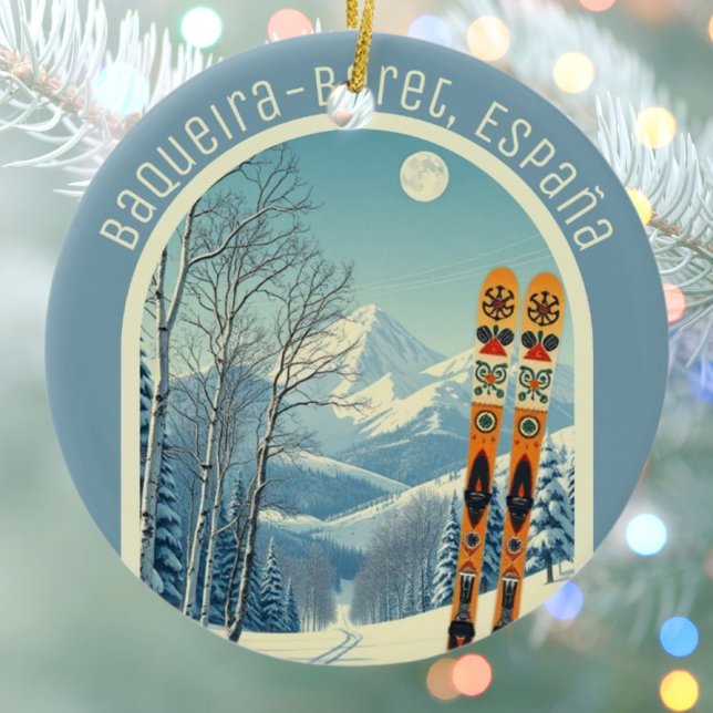 Baqueira-Beret Spain España ski area souvenir  Ceramic Tree Decoration (Creator Uploaded)
