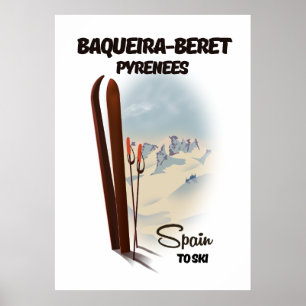 Baqueira-Beret Spain ski poster. Poster