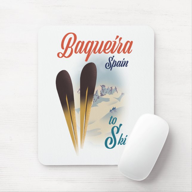 Baqueira Spain travel poster Mouse Mat (With Mouse)