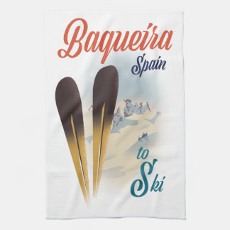 Baqueira Spain travel poster Tea Towel