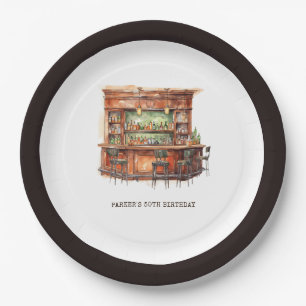 Bar Adult Birthday Any Age Personalised Paper Plate