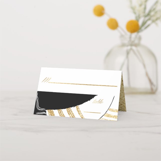 Bar an Bat Mitzvah Elegant Gold Tallit Place Cards (Front)