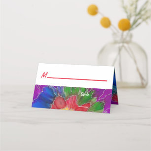 Bar an Bat Mitzvah Tie Dye Design Place Card