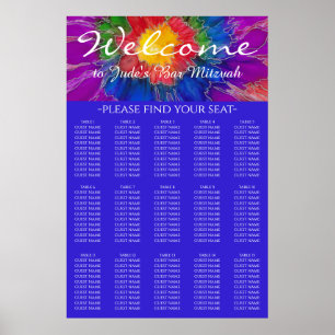 Bar and Bat Mitzvah Silvery Floral Seating Chart