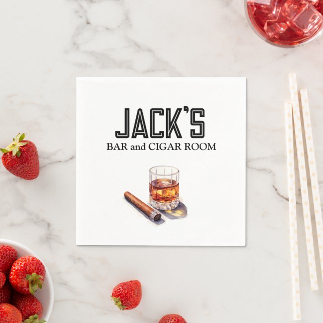Bar and Cigar Room Paper Napkin (Insitu)