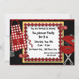 Bar B Q Picnic Party Invitations Announcement