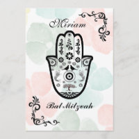 Bar Bat Bnai Hamsa Tree of Life Mitzvah Invitation