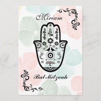 Bar Bat Bnai Hamsa Tree of Life Mitzvah Invitation