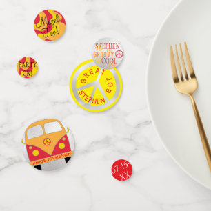 Bar Bat Mitzvah Confetti Silvery Lined Waves