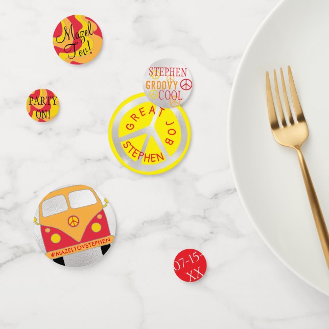 Bar Bat Mitzvah Confetti Silvery Lined Waves (Group)