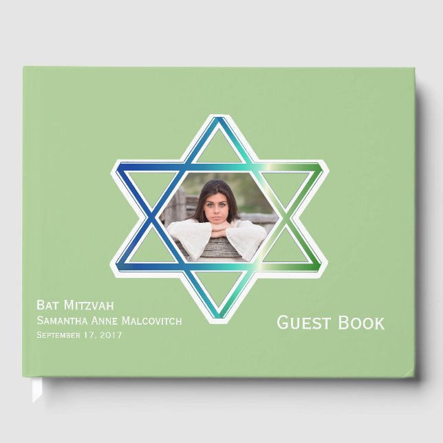 Bar Bat Mitzvah Custom Photo Guest Book (Front)