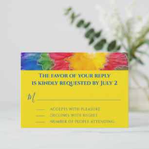 Bar Bat Mitzvah Enclosure RSVP Cards Colourful Ink