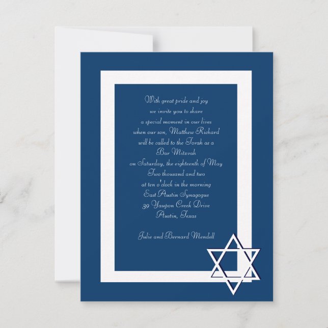 Bar/Bat Mitzvah Invitations (Front)