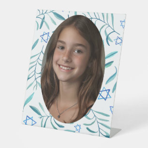 Bar Bat Mitzvah Jewish Wedding Botanicals Custom Pedestal Sign